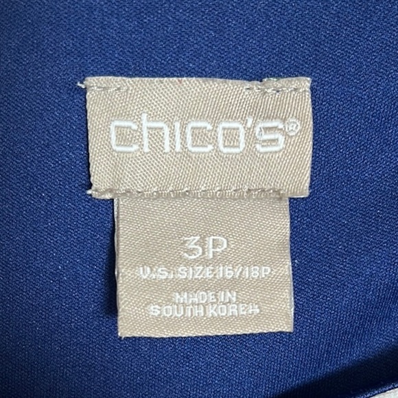 Chico's Blue Tie Dye Knee Length Short Sleeve Dress XL (3P) 16P/18P - Picture 2 of 8